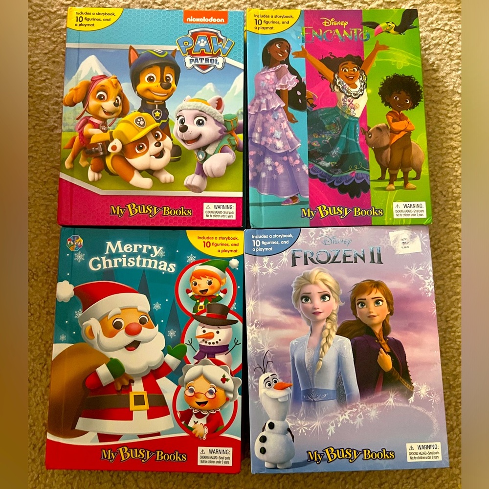 My Busy Books - set of 4 Frozen, Encanto, Christmas, Paw Patrol